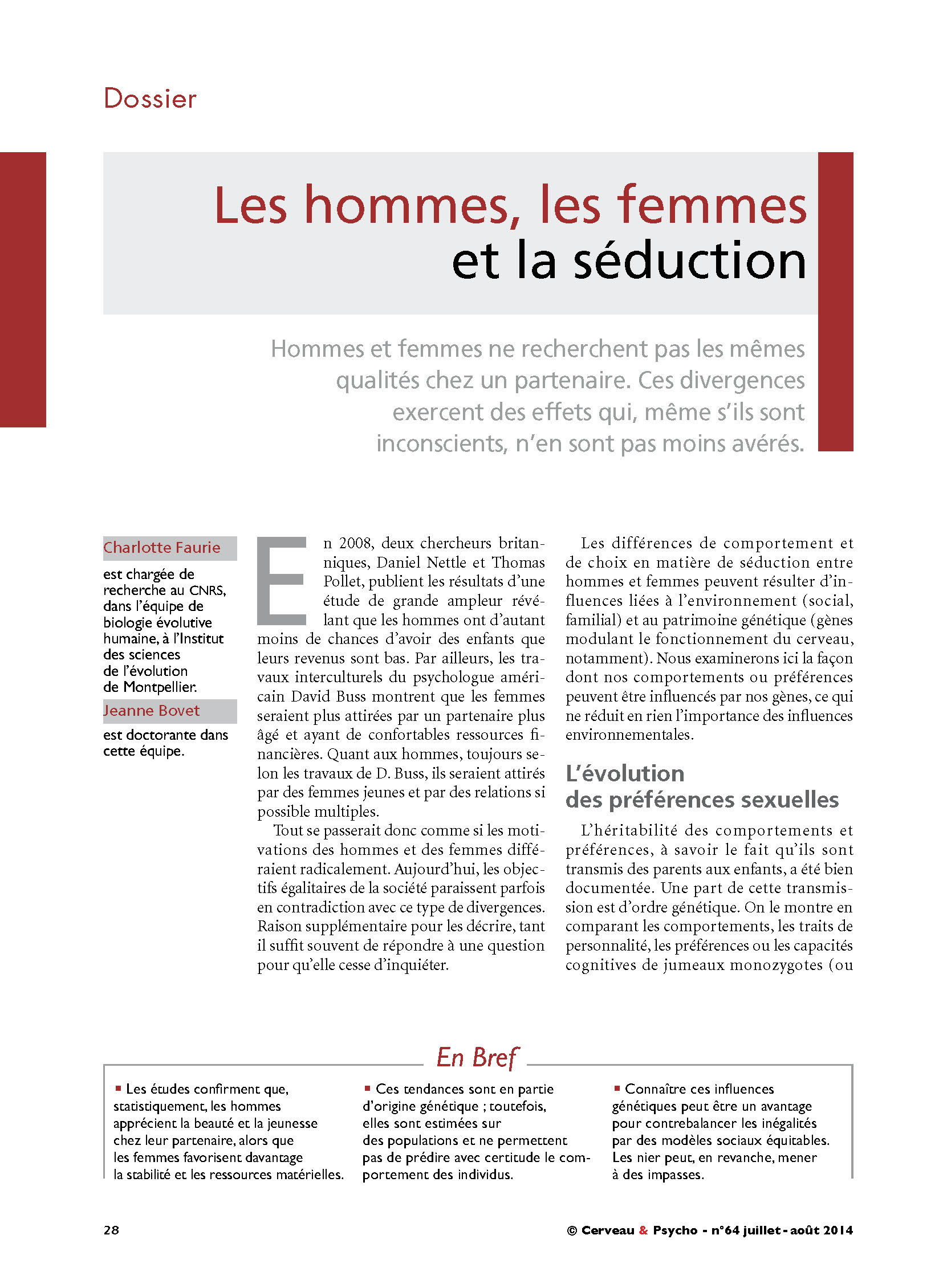 Image de l'article Les hommes, les femmes et la séduction