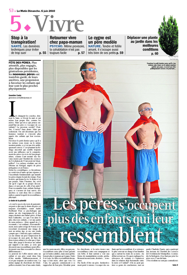 Image de l'article Les pères s'occupent plus des enfants qui leur ressemblent