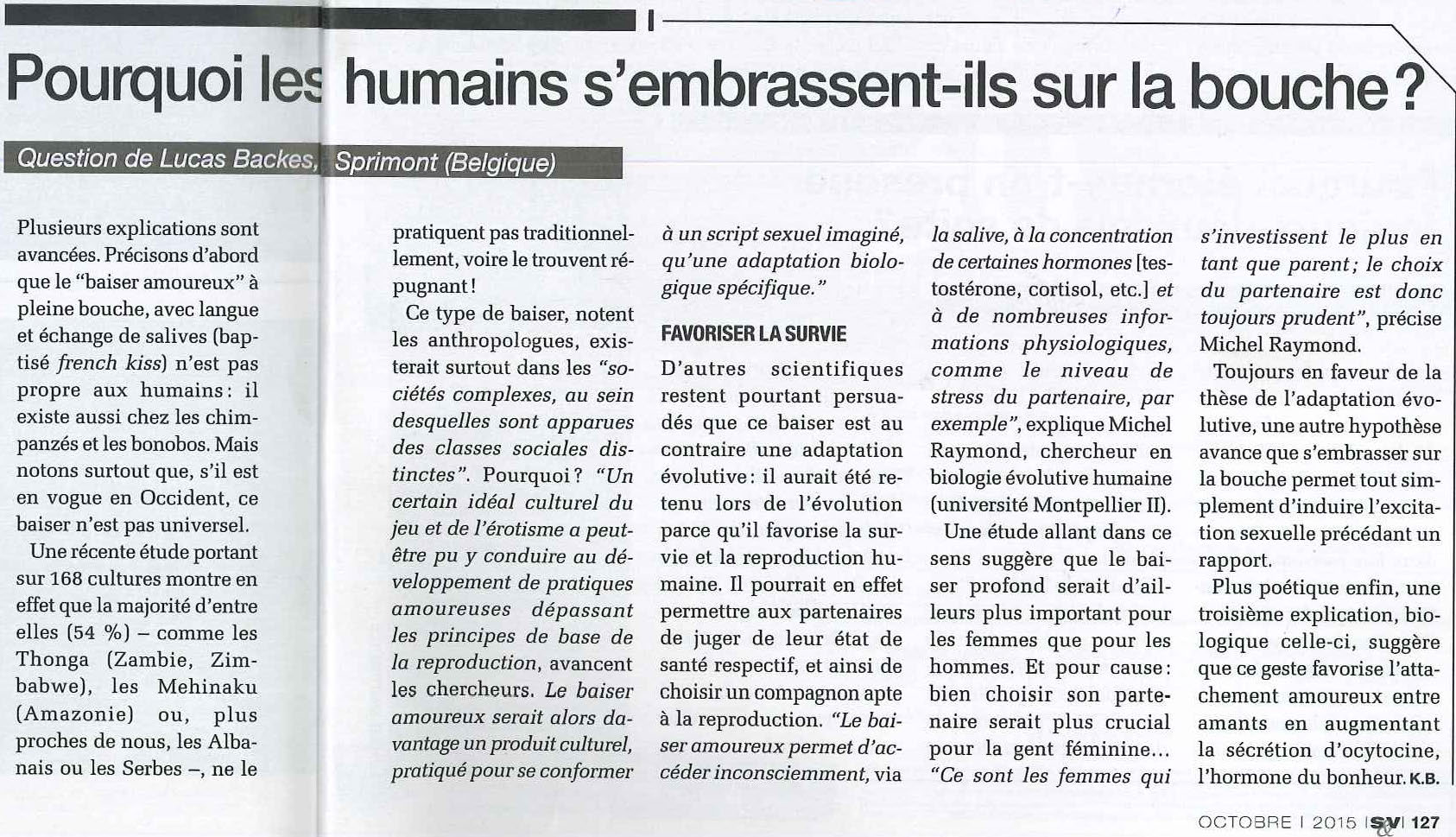 Image de l'article Pourquoi les humains s'embrassent-ils sur bouche ?